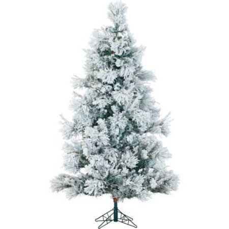 ALMO FULFILLMENT SERVICES LLC Fraser Hill Farm Artificial Christmas Tree - 10 Ft. Flocked Snowy Pine - Multi-Color LED Lighting FFSN010-6SN